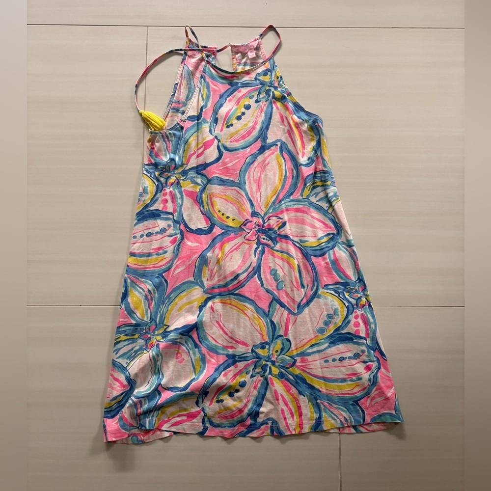 Lilly Pulitzer Floral Dress with Tassel Backing